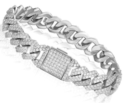 12mm S925 Moissanite Prong Cuban Bracelet